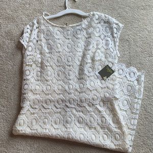 Intricate lace detail white dress